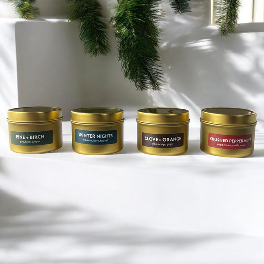 Holiday Mini Candles Gold| 1.7oz Stocking Stuffers