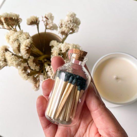 Apothecary Match Bottle | 75 Black Tip Matches